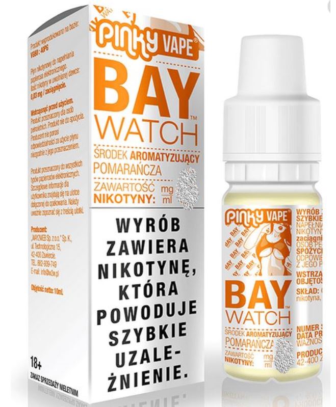 E-PAP Pinky Vape BAYWATCH 6mg/10ml (pomarańcza) E-PAP Pinky Vape BAYWATCH 6mg/10ml (pomarańcza)