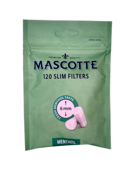 FILTRY MASCOTTE 6mm SLIM MENTHOL (120/10/100) FILTRY MASCOTTE 6mm SLIM MENTHOL (120/10/100)