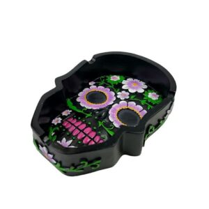 POPIELNICZKA SKULL BLACK FLOWER 5127