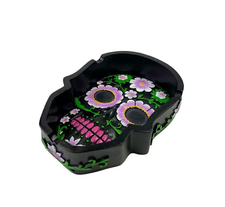 POPIELNICZKA SKULL BLACK FLOWER 5127 POPIELNICZKA SKULL BLACK FLOWER 5127