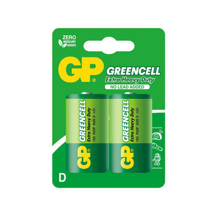 BATERIA GP GREENCELL 1,5V R20 (13G-U2)(10) BATERIA GP GREENCELL 1,5V R20 (13G-U2)(10)