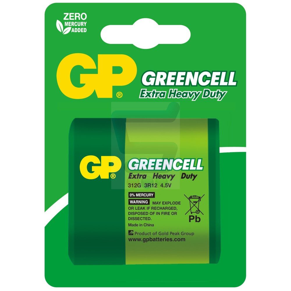 BATERIA GP GREENCELL 4,5V 3R12 płas (312G-2U1)(10) BATERIA GP GREENCELL 4,5V 3R12 płas (312G-2U1)(10)