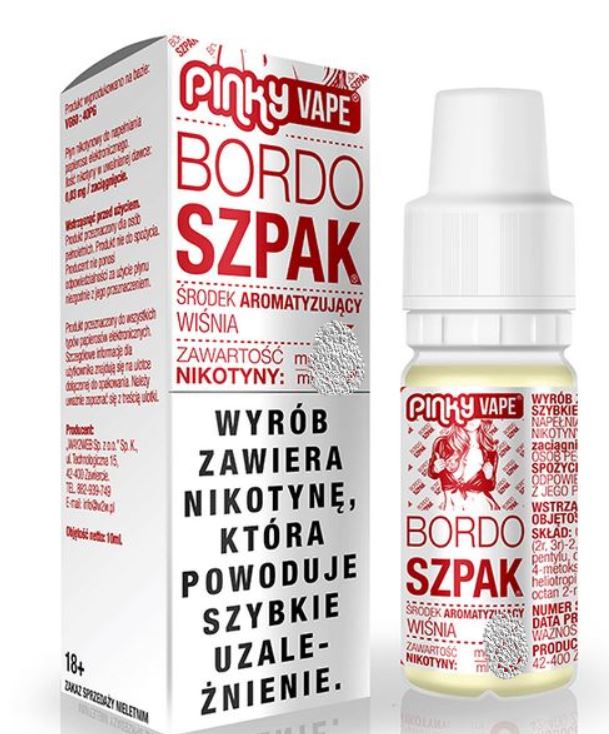 E-PAP Pinky Vape BORDO FSPAK 6mg/10ml (wisnia man E-PAP Pinky Vape BORDO FSPAK 6mg/10ml (wisnia man