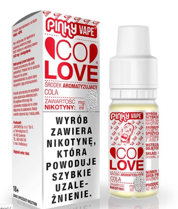E-PAP Pinky Vape CO LOVE 18mg/10ml (cola) E-PAP Pinky Vape CO LOVE 18mg/10ml (cola)